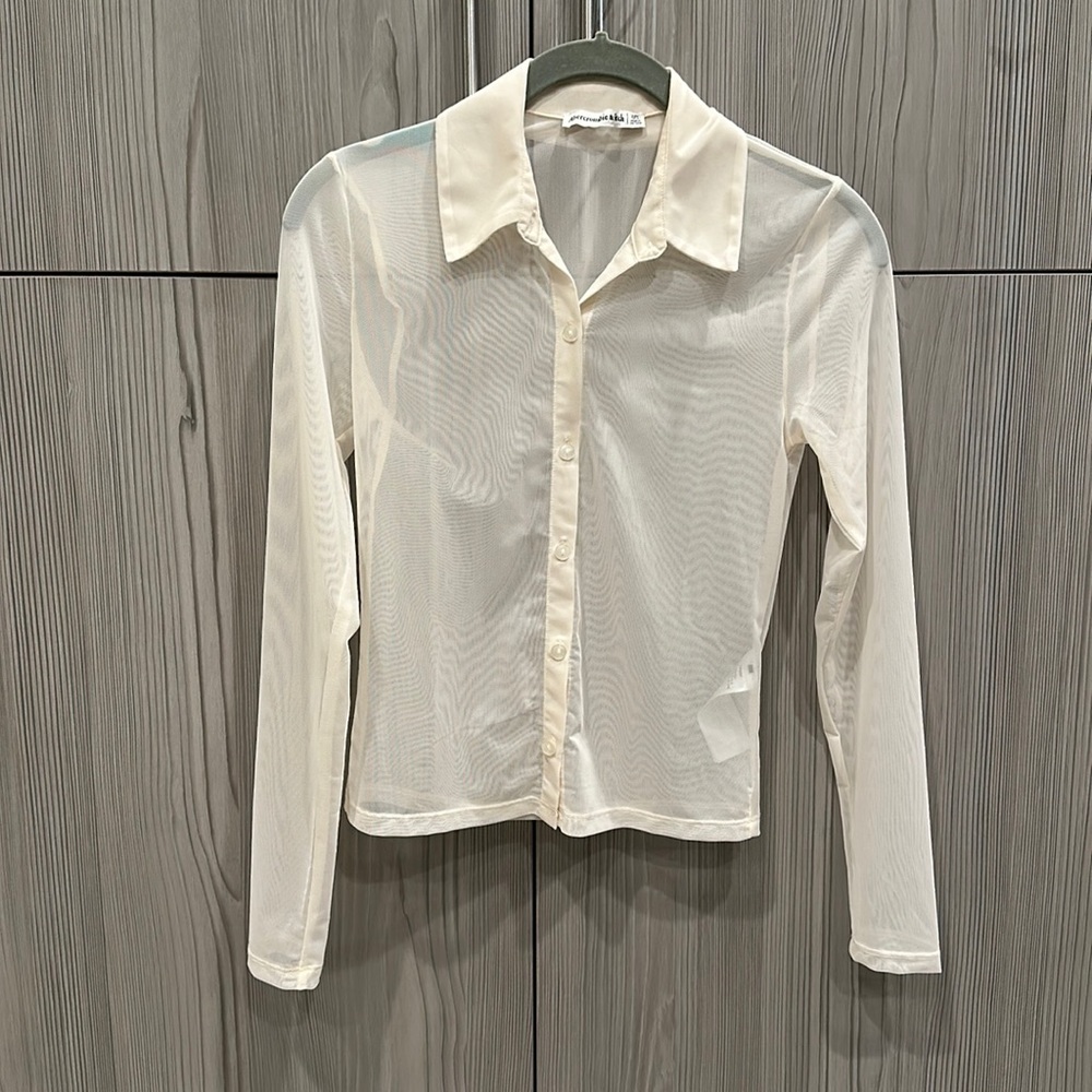 Abercrombie Sheer Mesh Button Up Shirt (NWOT)